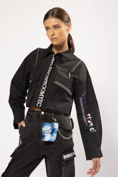 Black Crop Top Jacket CONTRIVED