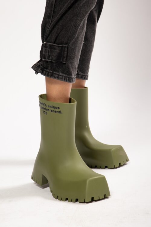 Olive Green High Cut Rubber Boots SPEED
