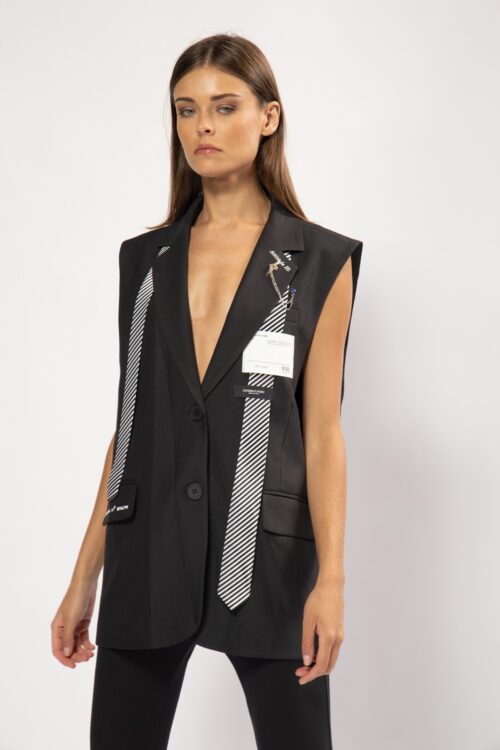 Black Wide Designed Vest LABLE 