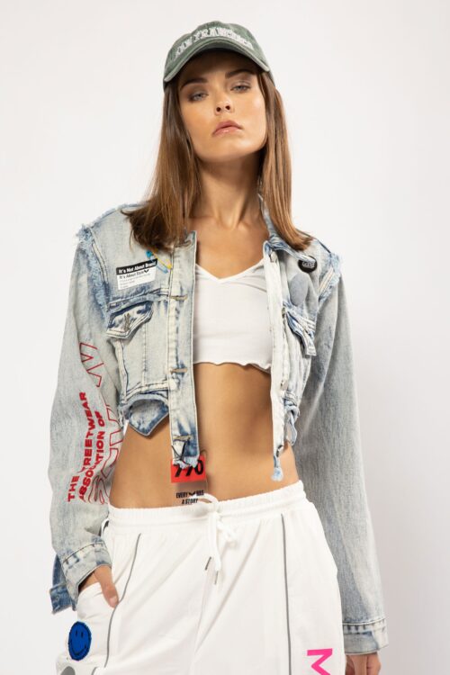 Short Cut Long Sleeve Denim Jacket SEVEN