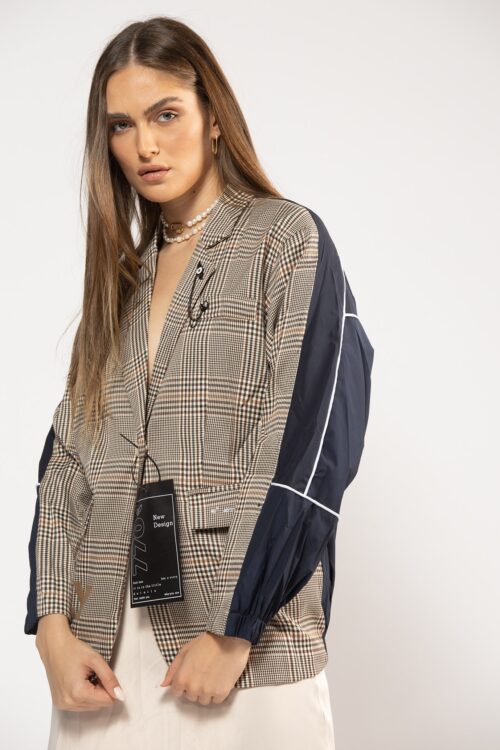Designed Brown and Blue Blazer Jacket STUDIO