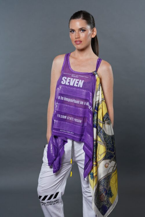 Stripes Sequin Purple  Tank NOTHING