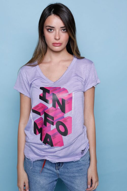 Purple Designed T Shirt  INFO