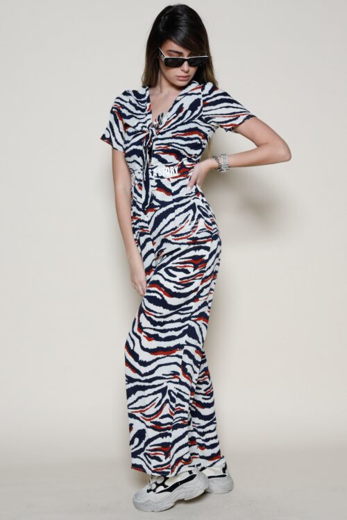  Zebra Look  Short Sleeve Long Overall STORY