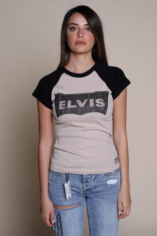 Beige and Black T shirt ELVIS