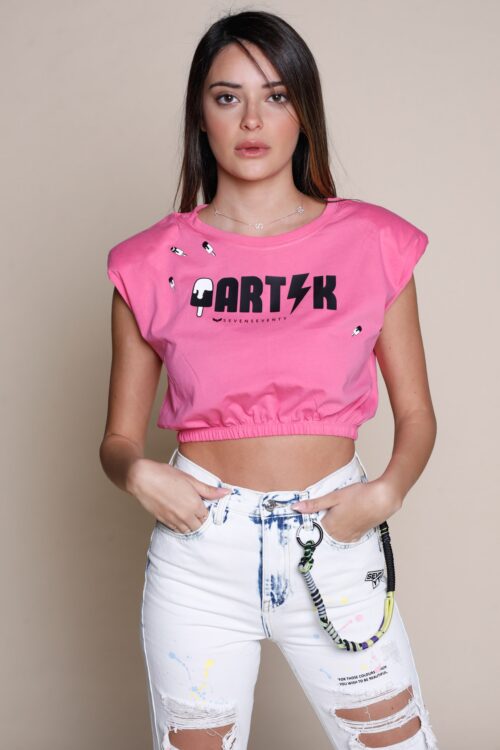 Pink  Sleeveless Shirt ARTIK