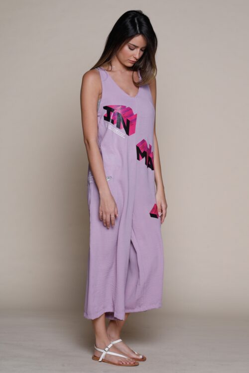 Purple Colors Tank  Neckline Long Overall IN