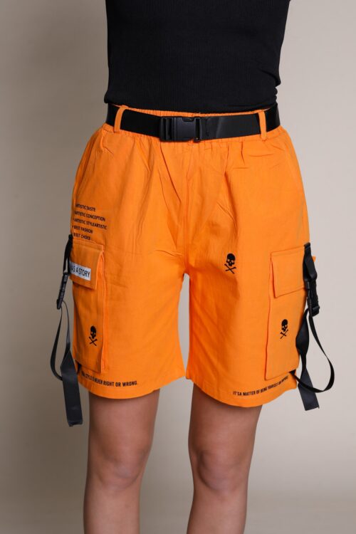 Orange Cargo Short Pants STORY
