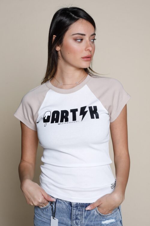 White and Beige T shirt ARTIK