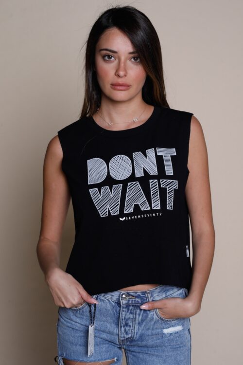 Black Sleeveless Tank DONT