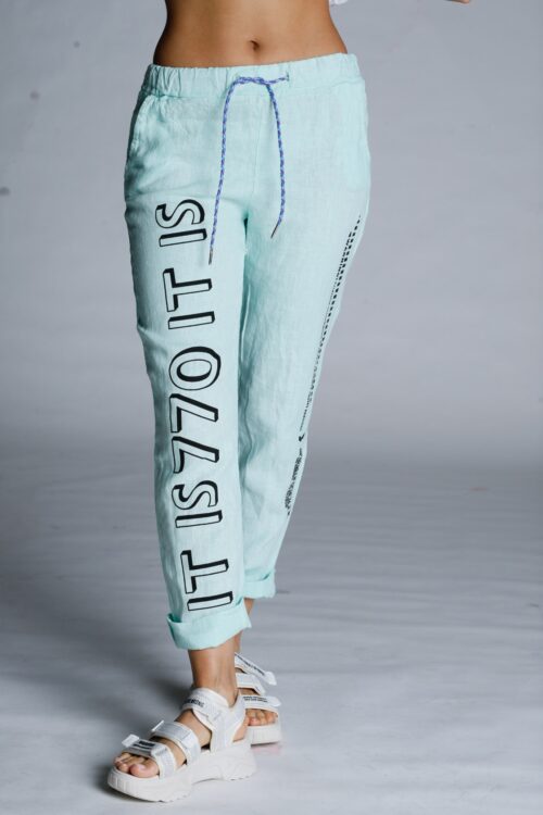 Designed Mint Green Linen Pants WARNING