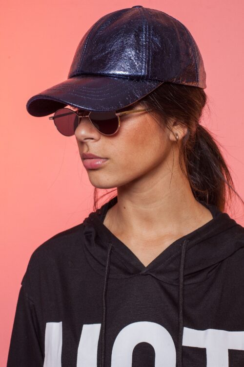 Navy Blue Hat METALLIC
