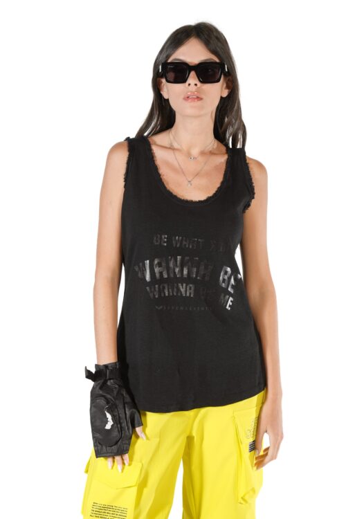  Washed Color Vintage Look Designed  Tank  WANNA BE