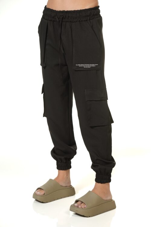 Black Designed Jogger Pants 770