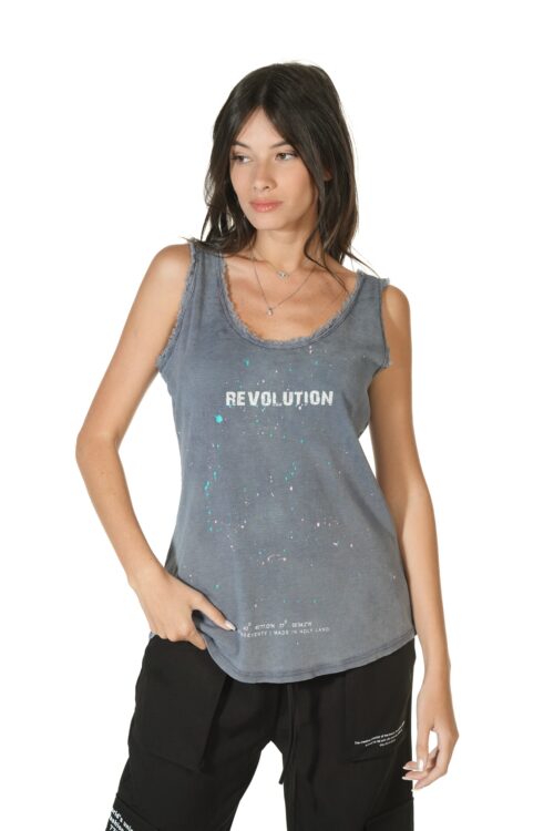  Washed Color Vintage Look Designed  Tank  REVOLUTION