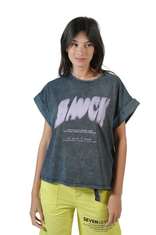  Designed Washed Gray T- Shirt  BACK