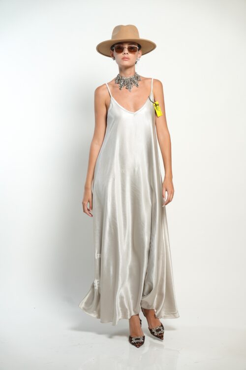  Satin Tank Cut Maxi Dress  CREATE