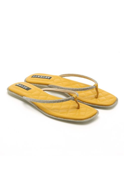 Yellow Rhinestones Flip-Flop SEVEN SHINE