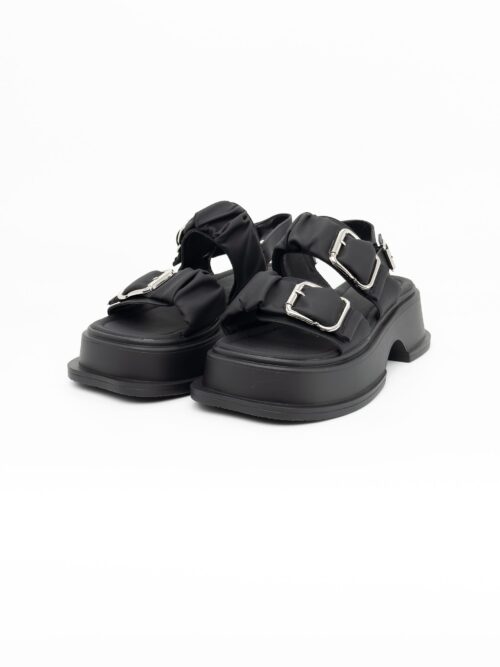 Black Color Designed Nylon Sandals  BRAND