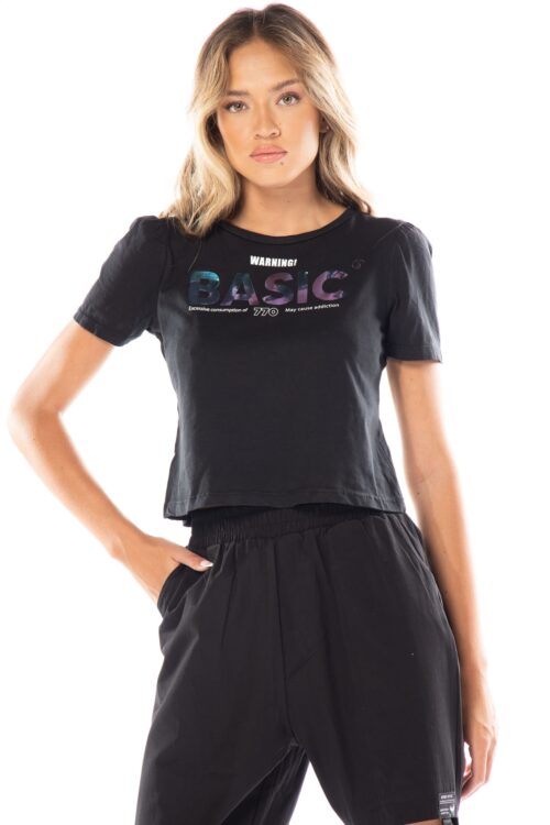   Black Crop T Shirt  BASIC
