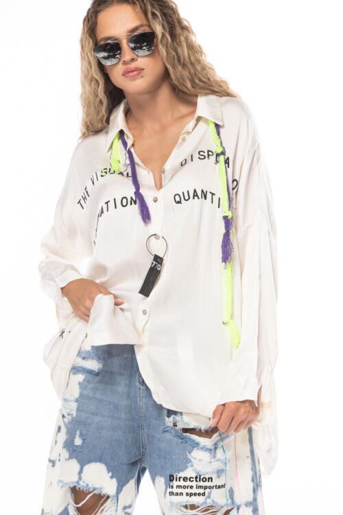 Buttoned up Satin Long Sleeve Shirt  VISUAL