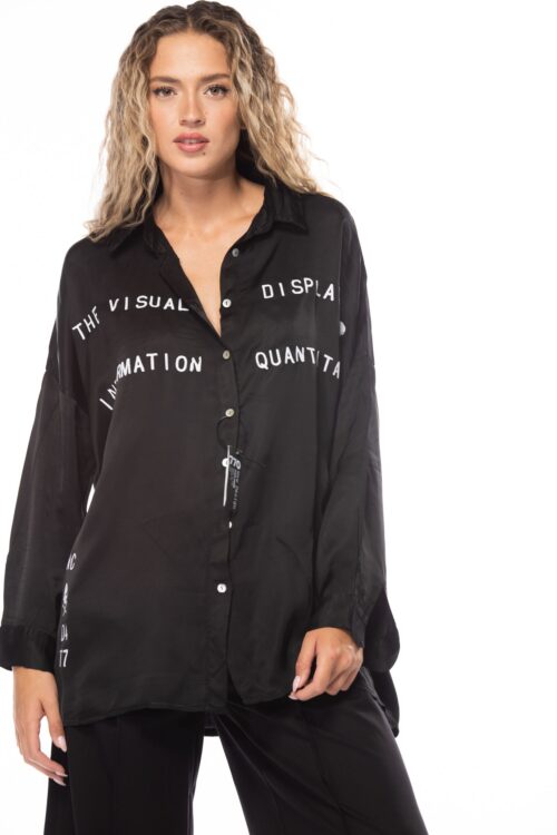 Buttoned up Satin Long Sleeve Shirt  VISUAL