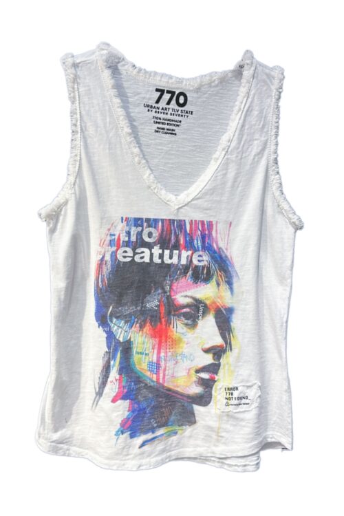  Washed Color Vintage Look Designed Tank  RETRO