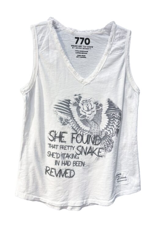  Washed Color Vintage Look Designed Tank  FLOWER