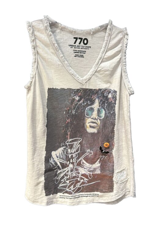  Washed Color Vintage Look Designed Tank  ROCK