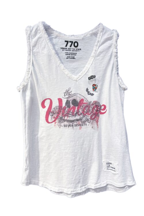  Washed Color Vintage Look Designed Tank  ROCK
