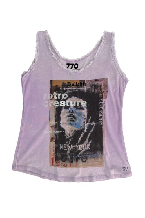  Washed Color Vintage Look Designed Tank  770
