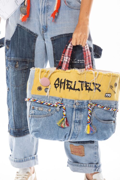Designed Vintage Denim Hand Bag  SHELTER