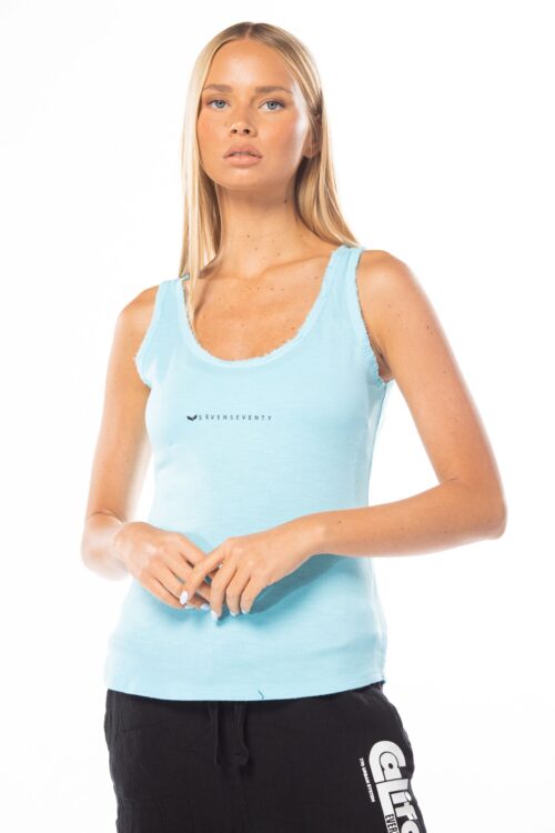 Rib Cotton Fabric Tank Top  SEVEN
