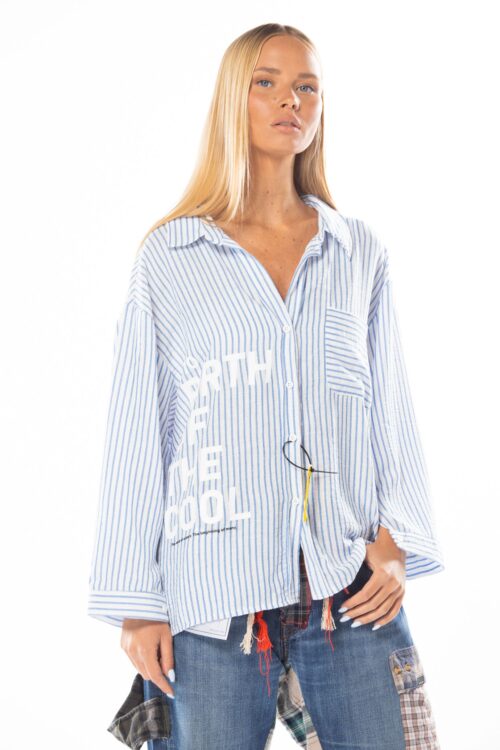 Buttoned up  Linen Stripe Shirt  COOL