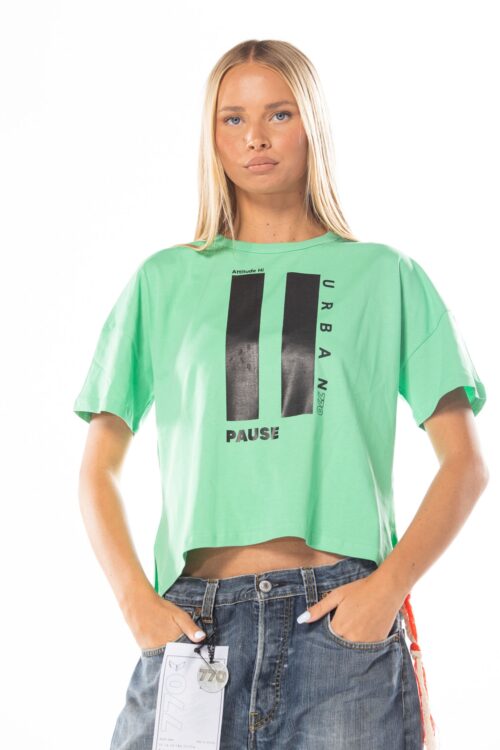 Wide  Designed  T Shirt   PAUSE