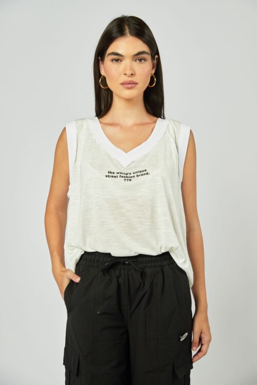  Stylish Look Designed Wide Cut  Tank  770