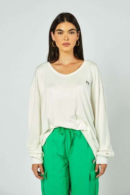  Basic Long Sleeve Wide T Shirt  770