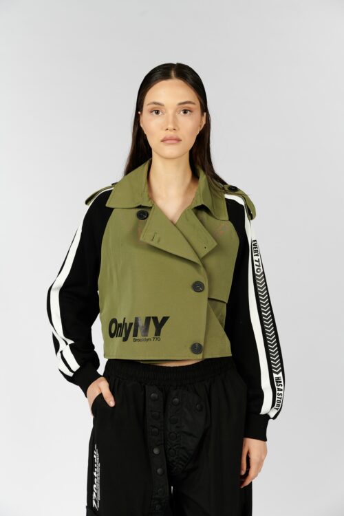 Crop Cut Two Color Jacket  NY