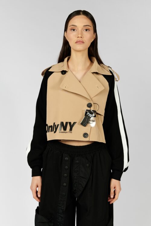 Crop Cut Two Color Jacket  NY