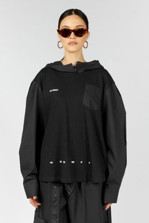  Hooded  Long Sleeve  Shirt  LOVE