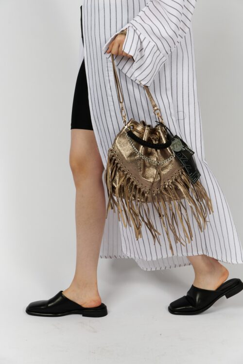 Designed Fringe Leather Hand Bag STYLE