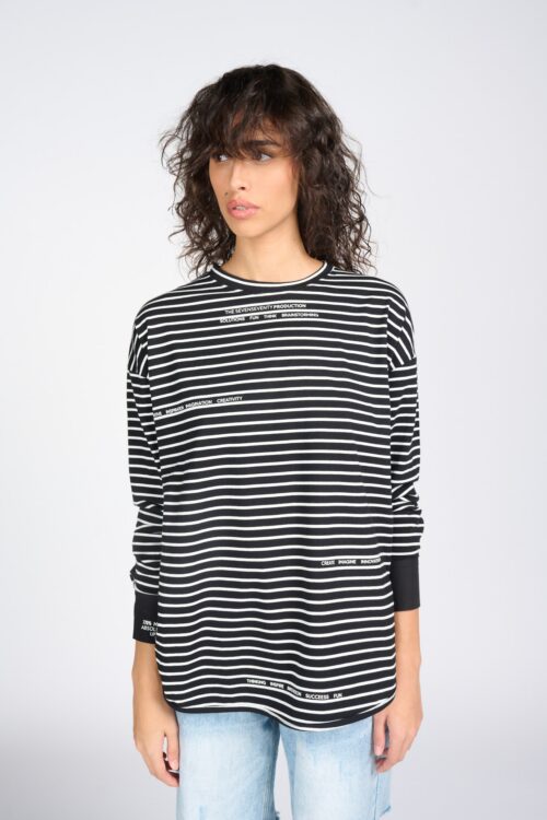 Long Sleeve Wide Stripe Shirt  CREATIVITY