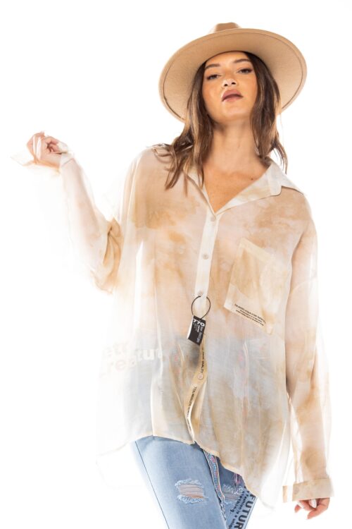 Buttoned up  Fine Tie Dye Cotton Shirt  CREATIVITY