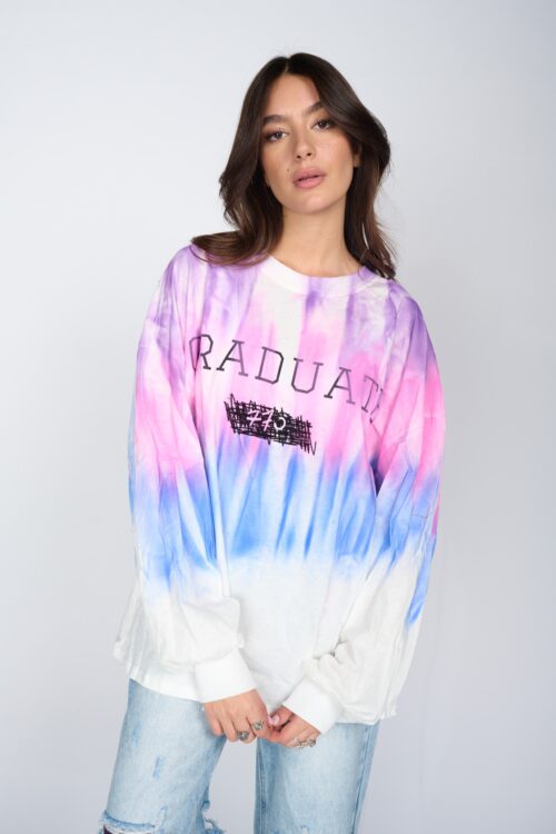 Long Sleeve Tie Dye Oversize  Top  GRADUATE