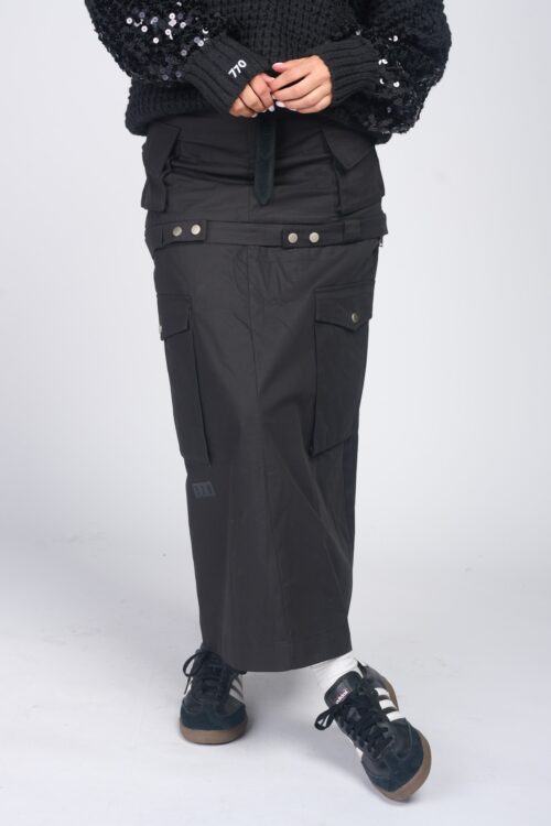 Maxi Designed Skirt  BLACK