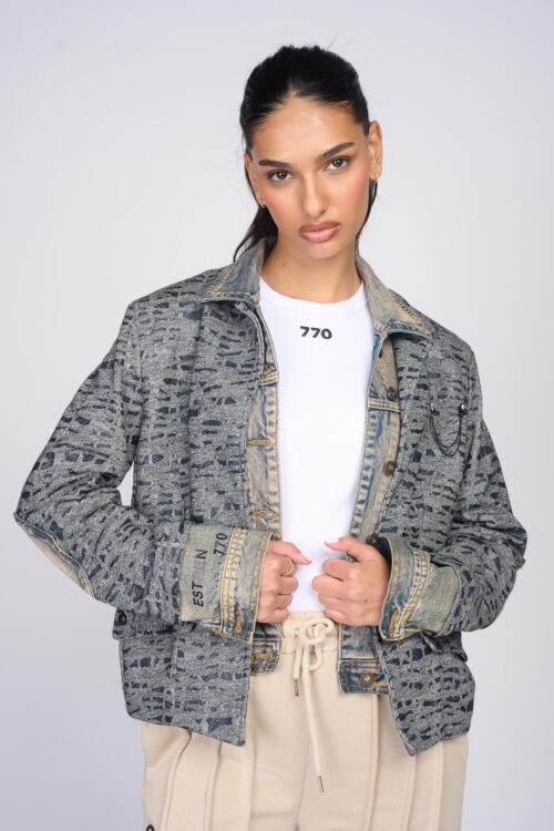 Washed Denim And Pullover Blazer Jacket LOS ANGELES