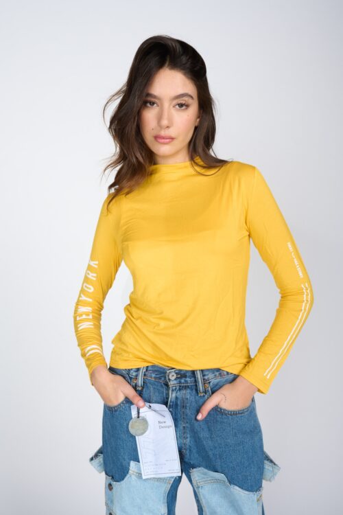 Turtleneck Long Sleeve Top NEW YORK