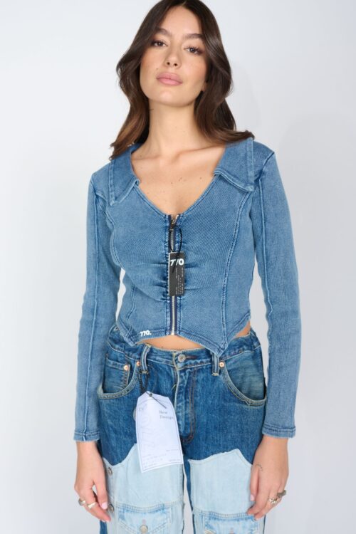 Crop Cut  Rib Top  770