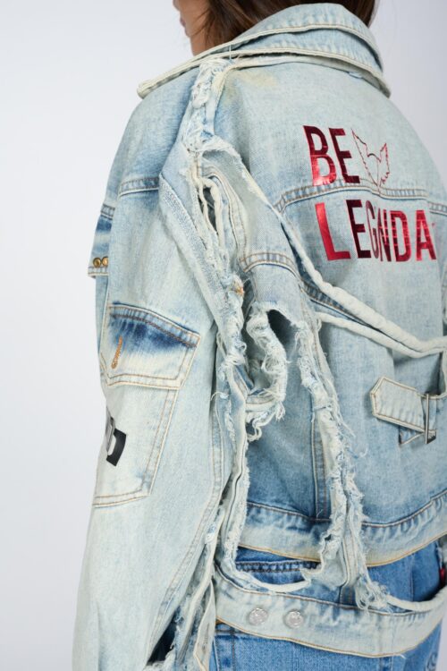 Unique Design Destroyed Denim Jacket  LEGENDARY