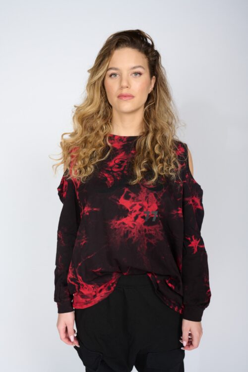 Red And Black Shades Long Sleeve Top 770